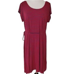 Motherhood Maternity Short Sleeve
Striped Dress‎ red navy blue Size Large